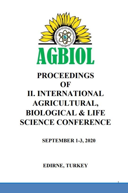 Proceeedıngs of II. ınternatıonal agrıcultural, bıologıcal & lıfe scıence conference – 2020 (Tam Metin Bildiri Kitabı) 
